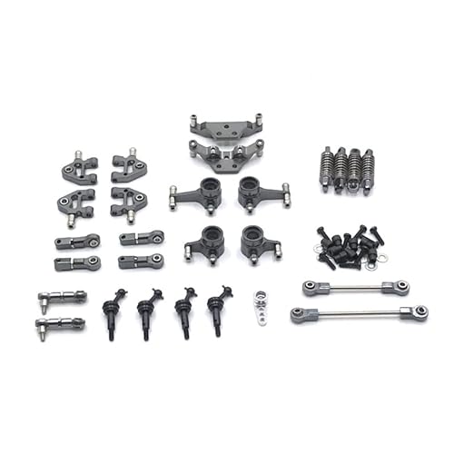 RWEQUTES for WLtoys 1/28 284131 K969 K979 K989 P929 P939 RC Auto Upgrade Metallteile, einschließlich Stoßdämpfer, Zugstange usw. 10-teiliges Set(Gray) von RWEQUTES