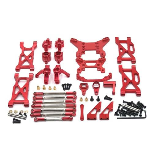 RWEQUTES for WLtoys 104001 1/10 Fernbedienung Auto Metall Upgrade Änderung Ersatzteile Verschleiß Teile Kit(Rood) von RWEQUTES