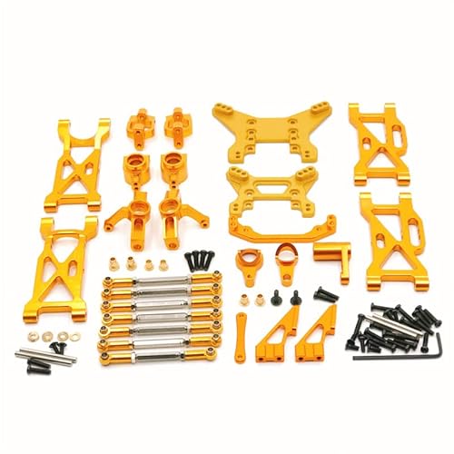 RWEQUTES for WLtoys 104001 1/10 Fernbedienung Auto Metall Upgrade Änderung Ersatzteile Verschleiß Teile Kit(Yellow) von RWEQUTES