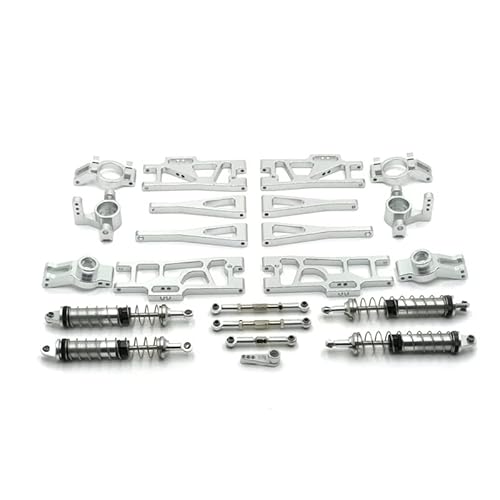 RWEQUTES for WLtoys 104009 12402-A 12409 RC Auto Ersatzteile, Metall Upgrade & Modifikation Kits, einschließlich Schwinge(Silver) von RWEQUTES