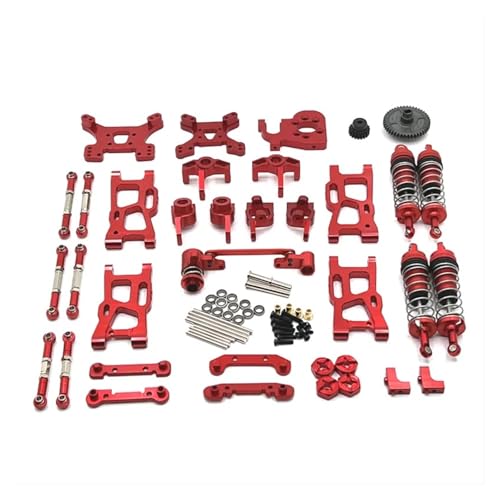 RWEQUTES for WLtoys 124007 124017 124019 144001 144002 144010 RIaarIo XDKJ-001 XDKJ-006 AM-X12 RC Auto Metall Upgrade Teile(Rood) von RWEQUTES