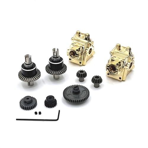 RWEQUTES for WLtoys 124007 124017 124019 144001 144010 144002 RIaarIo XDKJ-001 XDKJ-006 AM -X12 RC Auto Teile Metall Upgrade Montage Set(Yellow) von RWEQUTES