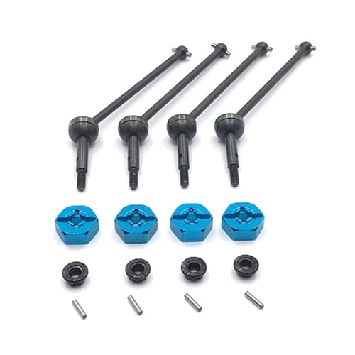 RWEQUTES for WLtoys 144001 144002 124016 124017 124018 124019 RC Auto Metall Upgrade Teile vorne und hinten hex Kupplung CVD(Blauw) von RWEQUTES