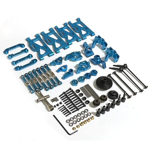 RWEQUTES for WLtoys 144001 144002 124016 124017 124018 124019 RC Auto Metallteile Vordere und hintere Arme 1250, Koaxialkomponente 1315 Kit(Blauw) von RWEQUTES