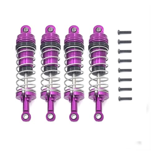 RWEQUTES for WLtoys 144001 144002 144010 124019 124017 RC Auto Metall Upgrade Teile öl typ stoßdämpfer Einstellbare Absorber(Purple) von RWEQUTES