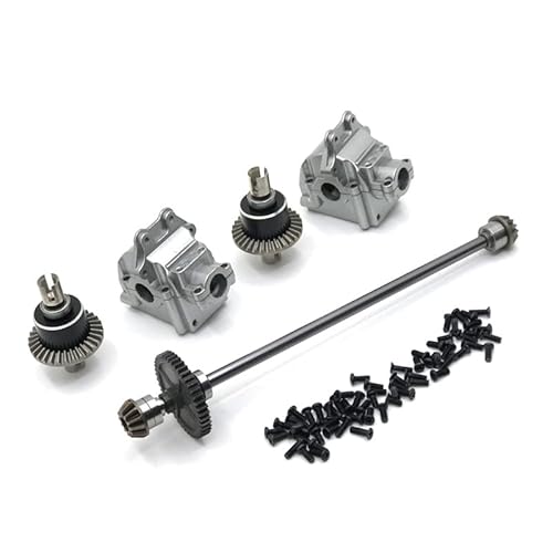 RWEQUTES for WLtoys 144010 144001 144002 RC Car Metallmodifikationsteile, Getriebe, Differential, Antriebswelle, Zahnrad usw. Montageteile(Gray) von RWEQUTES