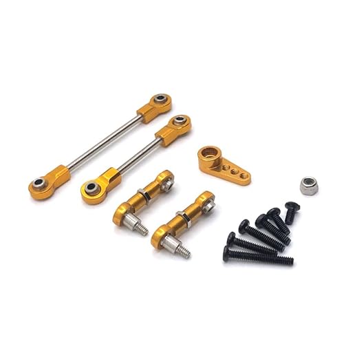 RWEQUTES for WLtoys 284131 K969 K979 K989 K999 P929 P939 RC Automotive Allgemeine modifizierte Metallteile Upgrade Stange, Lenkstange, Lenkarm(Gold) von RWEQUTES