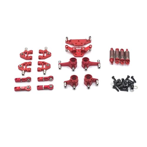 RWEQUTES for WLtoys 284131 K969 K979 K989 K999 P929 P939 RC Automotive Metall-Refit-Teile, einschließlich Stoßdämpfer, Lenkschalen usw.(Rood) von RWEQUTES