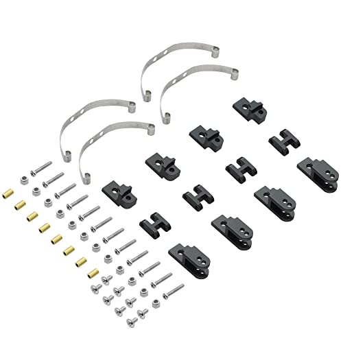 RWEQUTES for WPL 1/16 Militär LKW Metall Stahl Blattfeder Suspension Set for B1 B14 B-14 B16 B24 B-24 C14 C-14 C24 C-24 B16 6x6 4x4(Black 4WD) von RWEQUTES