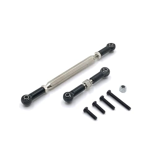 RWEQUTES for WPL C14 C24 B1 B14 B24 B16 B36 MN D90 MN99S Metall Einstellbare Lenkung Link Servo Link Stange Lenkgestänge RC Auto Upgrade Teile(MN Black) von RWEQUTES