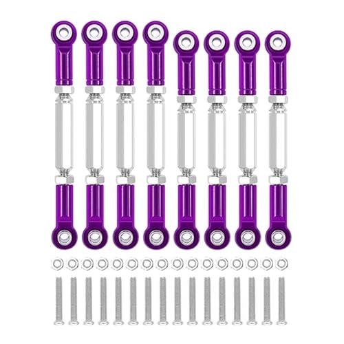 RWEQUTES for WPL C14 C24 MN D90 MN99S Metall Chassis Link Stange Zugstange Spurstange Verknüpfung RC Auto Upgrades Teile zubehör(Purple) von RWEQUTES