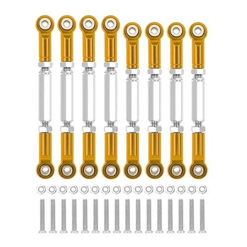 RWEQUTES for WPL C14 C24 MN D90 MN99S Metall Chassis Link Stange Zugstange Spurstange Verknüpfung RC Auto Upgrades Teile zubehör(Yellow) von RWEQUTES