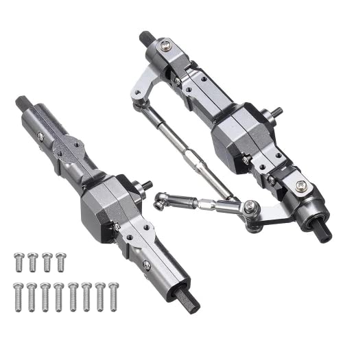 RWEQUTES for WPL Metall Vorder- und Hinterachse Set for WPL C14 C24 C34 C44 B14 B24 1/16 RC Auto Upgrades Teile Zubehör(A) von RWEQUTES