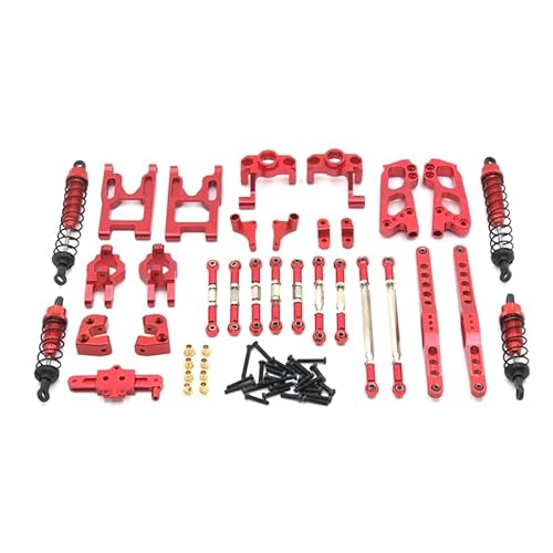 RWEQUTES for Wltoys 1/12 12428 12423 12427 RC Auto Teile FY-03 Modell Verbesserte Metall Teile Schaukel Arm Sitz RC Auto Teile Set(Rood) von RWEQUTES