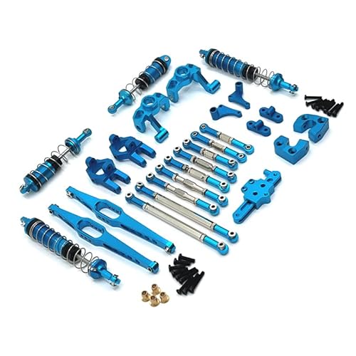 RWEQUTES for Wltoys 1/12 12429 Fernbedienung Auto Zubehör Metall Upgrade Stoßdämpfer Stange Lenkung Cup Kit(Sky Blue) von RWEQUTES