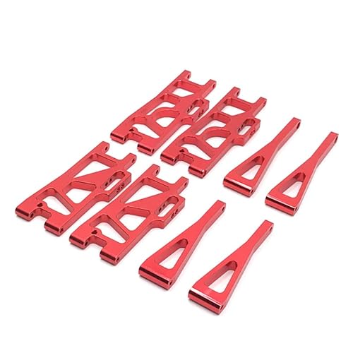 RWEQUTES for Wltoys 104009 12401 12404 12409 RC Auto Teile Metall Upgrade Vordere und Hintere Schaukel Arme(Rood) von RWEQUTES