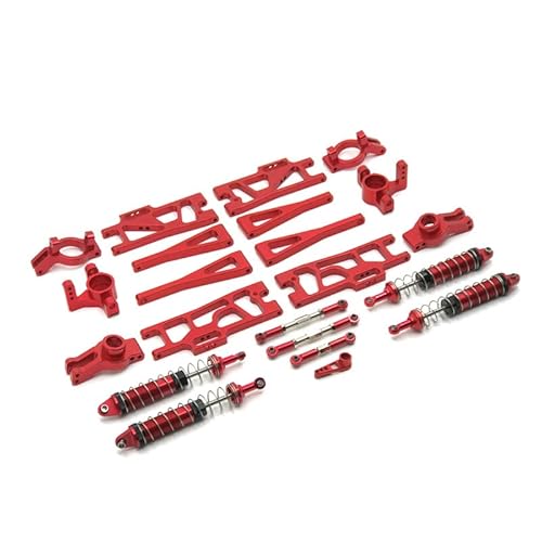 RWEQUTES for Wltoys 104009 12402-A 12409 RC Auto Teile Metall Modifikation Teile Kit Zusammenfassung(Rood) von RWEQUTES