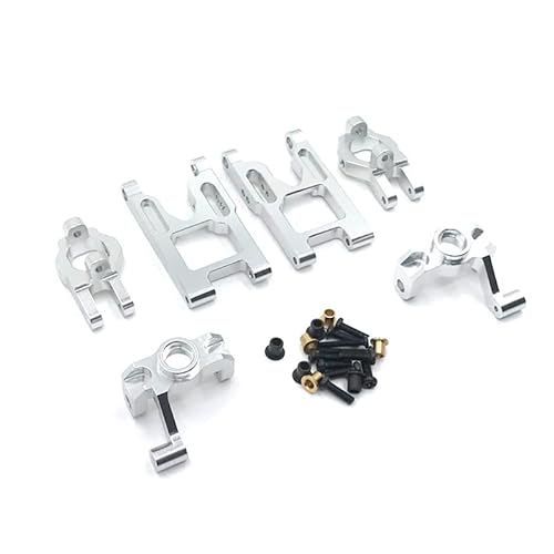 RWEQUTES for Wltoys 12427 12428 12423 Feiyue Fernbedienung Auto Teile Upgrade Lenkung Tasse Schaukel Arm C Block(Silver) von RWEQUTES