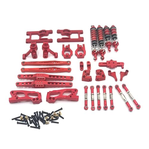 RWEQUTES for Wltoys 12427 12428 12423 Flyover Fernbedienung Fahrzeug Teile Metall Upgrade und Modifikation 12 Stück Set(Rood) von RWEQUTES