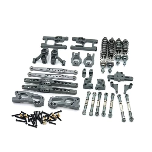 RWEQUTES for Wltoys 12427 12428 12423 Flyover Fernbedienung Fahrzeug Teile Metall Upgrade und Modifikation 12 Stück Set(Titanium Color) von RWEQUTES