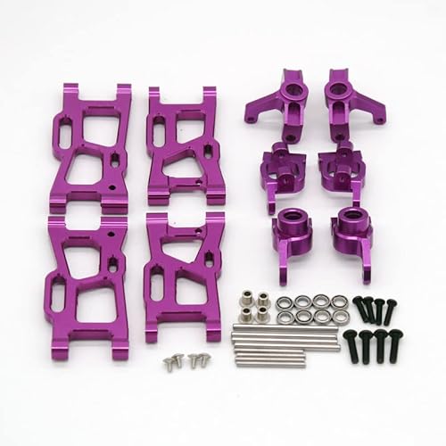 RWEQUTES for Wltoys 144001 144002 124017 124018 124019 1:14 Rc CRA Schaukel Arm Lenkung Tasse Hinterrad Sitz C Sitz kit Zubehör(Purple) von RWEQUTES