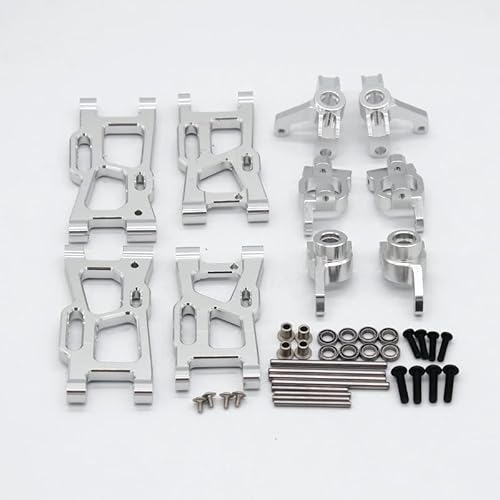 RWEQUTES for Wltoys 144001 144002 124017 124018 124019 1:14 Rc CRA Schaukel Arm Lenkung Tasse Hinterrad Sitz C Sitz kit Zubehör(Silver) von RWEQUTES