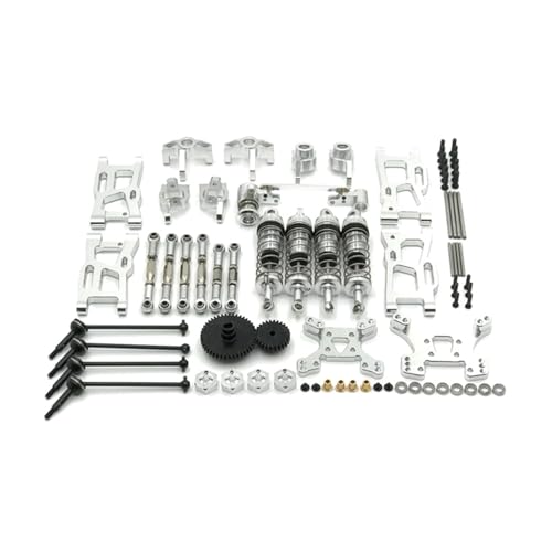 RWEQUTES for Wltoys 144001 144002 144010 124017 124019 Metall Upgrades Teile Modifikation Kits Schwinge Stoßdämpfer Set RC Auto Zubehör(White) von RWEQUTES