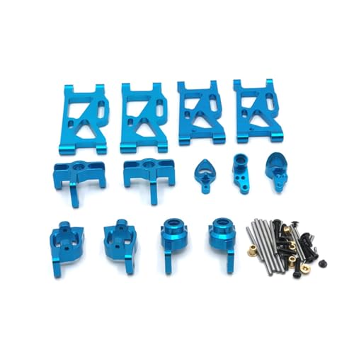 RWEQUTES for Wltoys 144010 144001 02 124017-16-18 124019 RC Auto Metall Upgrade Zubehör(Blue six Piece Set) von RWEQUTES