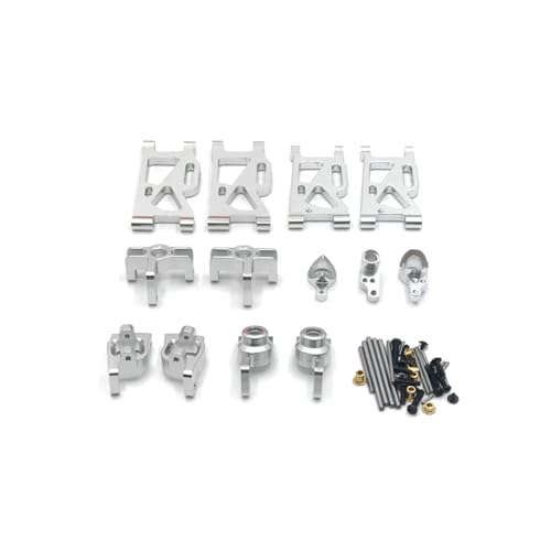 RWEQUTES for Wltoys 144010 144001 02 124017-16-18 124019 RC Auto Metall Upgrade Zubehör(Silver six-Piece Set) von RWEQUTES