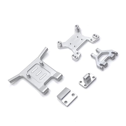 RWEQUTES for Wltoys 144010 144001 124017 16 18 19 RC Auto Metall Front Stoßdämpfer Schutz Bar(Silver) von RWEQUTES