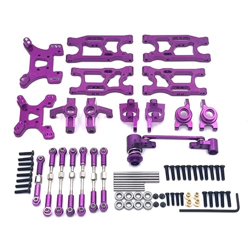 RWEQUTES for Wltoys 144010 144001 144002 124017 124019 124007 RC Auto ersatzteile Upgrade Metall Teile(Purple) von RWEQUTES