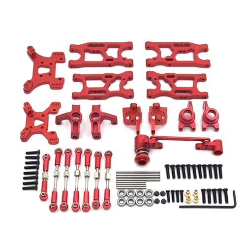 RWEQUTES for Wltoys 144010 144001 144002 124017 124019 124007 RC Auto ersatzteile Upgrade Metall Teile(Rood) von RWEQUTES