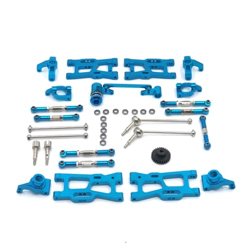 RWEQUTES for Wltoys 144010 144002 124017 124019 124018 144001 124007 RC Auto Teile Upgrade Metall Kit antriebswelle Zugstange schaukel Arm Lenkung(Blauw) von RWEQUTES