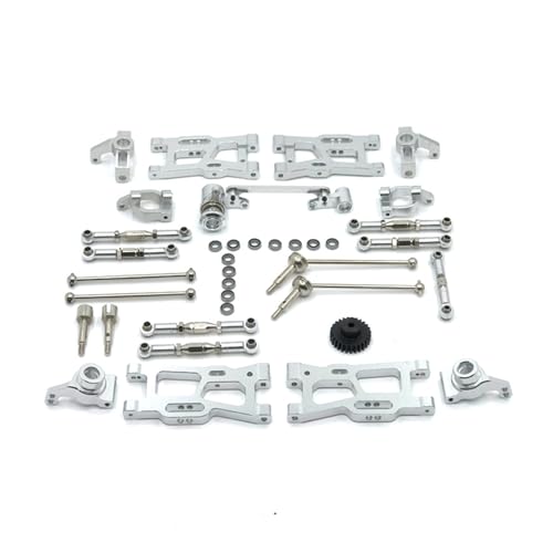 RWEQUTES for Wltoys 144010 144002 124017 124019 124018 144001 124007 RC Auto Teile Upgrade Metall Kit antriebswelle Zugstange schaukel Arm Lenkung(White) von RWEQUTES