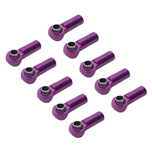 RWEQUTES for Wltoys A959 12428 144001 WPL C14 C24 MN D90 MN99S 10Pcs Metall M 2,5 Link Stange Spurstangenkopf kugelgelenk RC Auto Upgrades Teile(Purple) von RWEQUTES