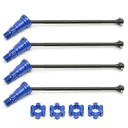 Vordere und hintere Antriebswelle aus Metall CVD for Traxxas X-Maxx XMAXX 6S 8S 1/5 Monster Truck RC Car Upgrades Teile Zubehör(4pcs Blue) von RWEQUTES