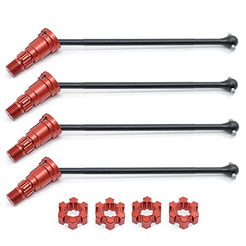 Vordere und hintere Antriebswelle aus Metall CVD for Traxxas X-Maxx XMAXX 6S 8S 1/5 Monster Truck RC Car Upgrades Teile Zubehör(4pcs Red) von RWEQUTES