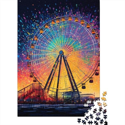 Aurora Riesenrad Puzzle 1000 Teile Schwer Puzzle Spielzeug Lernspiel Impossible Herausforderung Spielzeug Für Erwachsene Kinder 1000pcs (75x50cm) von RWOODSRTR