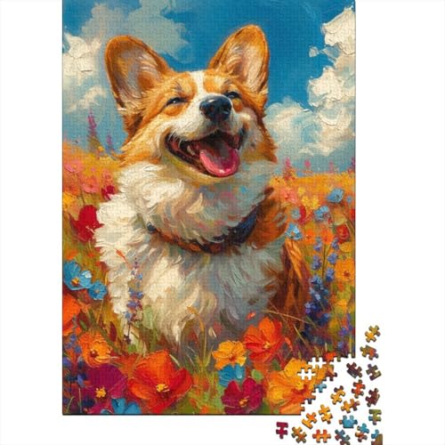 Cute Corgi Puzzle 1000-teilige Schwer Puzzle Spielzeug Lernspiel Impossible Herausforderungsspielzeug Für Erwachsene Und Kinder Ab 12 Jahren 1000pcs (75x50cm) von RWOODSRTR