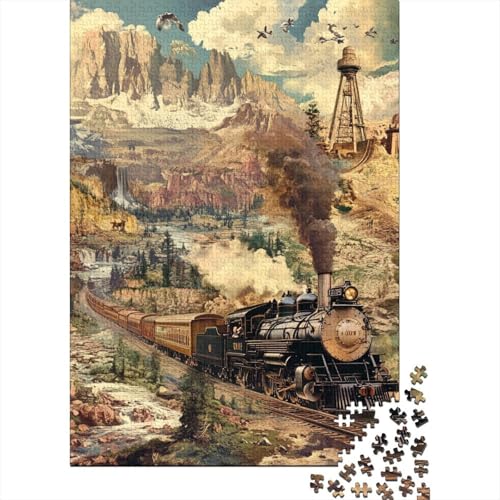 Dampflokomotive Puzzles 1000 Teile Schwer Puzzle Spielzeug Pädagogisches Spiel Impossible Herausforderung Spielzeug Für Erwachsene Und Kinder in Bewährter 1000pcs (75x50cm) von RWOODSRTR