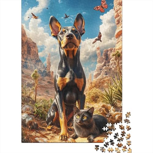 Dobermannn Puzzles 1000 Teile Schwer Puzzle Spielzeug Lernspiel Impossible Herausforderung Spielzeug Für Erwachsene Und Kinder in Bewährter 1000pcs (75x50cm) von RWOODSRTR