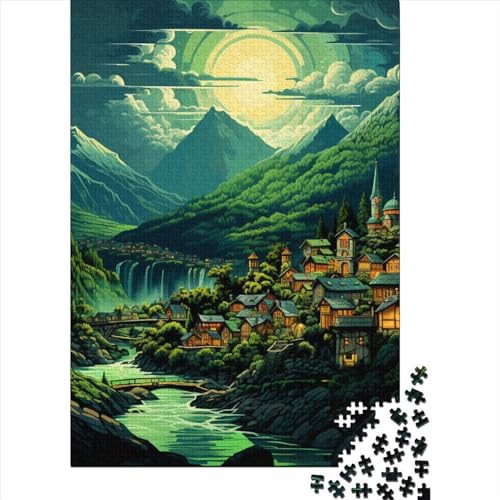 Dörfer Puzzles 1000 Teile Schwer Puzzle Spielzeug Lernspiel Impossible Herausforderungsspielzeug Für Erwachsene Kinder 1000pcs (75x50cm) von RWOODSRTR