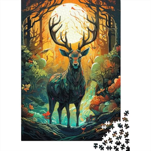 Elch Puzzle 1000-teilige Schwer Puzzle Spielzeug Pädagogisches Spiel Impossible Herausforderungsspielzeug Für Erwachsene Und Kinder Ab 12 Jahren 1000pcs (75x50cm) von RWOODSRTR