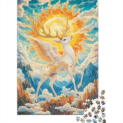 Hirsch Gott Puzzle 1000-teilige Schwer Puzzle Spielzeug Lernspiel Impossible Herausforderungsspielzeug Für Erwachsene Und Kinder in Bewährter 1000pcs (75x50cm) von RWOODSRTR