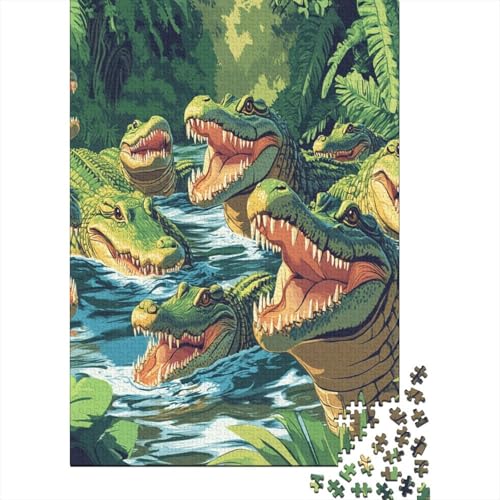 Krokodil Puzzles 1000 Teile Schwer Puzzle Spielzeug Pädagogisches Spiel Impossible Herausforderung Spielzeug Für Erwachsene Und Kinder Ab 12 Jahren 1000pcs (75x50cm) von RWOODSRTR