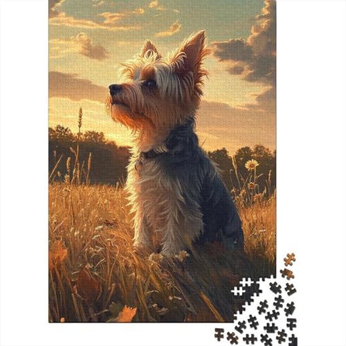 Yorkshire Terrier Puzzle 1000-teilige Schwer Puzzle Spielzeug Lernspiel Impossible Herausforderungsspielzeug Für Erwachsene Kinder 1000pcs (75x50cm) von RWOODSRTR