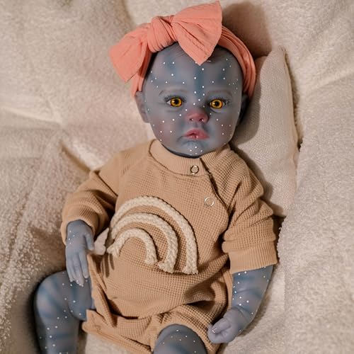 RXDOLL 19 Zoll 48CM Reborn Baby Puppe Avatar Silikon Vollkörper Vinyl Realistisch Neugeborene Puppen Gemaltes Haar Lebensechte Baby Puppe Vollsilikon Echtes Leben Elf Baby Puppen von RXDOLL