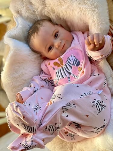 RXDOLL 20Zoll 50CM Reborn Baby Puppen Silikon Vinyl Ganzkörper Mädchen Realistisch Neugeborenes Kleinkind Puppe Anatomisch Korrekt Lächelndes Baby Mädchen Waschbar Spielzeug Geschenke von RXDOLL