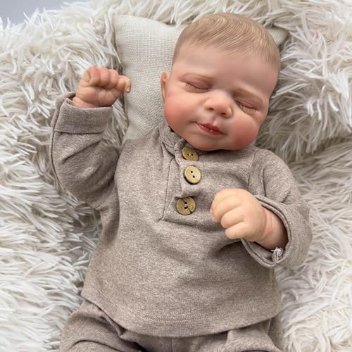 RXDOLL 45.7 cm Realistische Reborn Babypuppen Vinyl Ganzkörper Silikon Junge Lebensechte Babypuppen, die echt aussehen Babys Neugeborene Puppe Wasserdicht Anatomisch Korrekte Babypuppe von RXDOLL