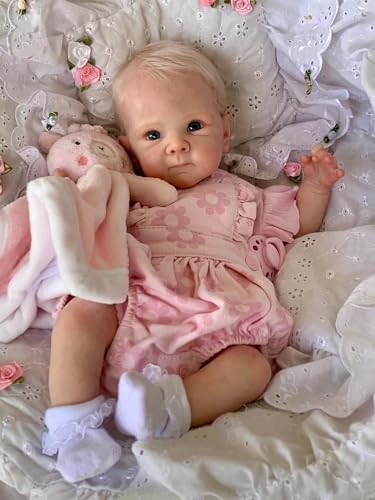 RXDOLL 45CM Ganzkörper Vinyl Reborn Baby Puppen Mädchen Realistische Neugeborene Babypuppen Anatomisch Korrekte Baby Mädchen Puppe Waschbar Poseable Spielzeug von RXDOLL